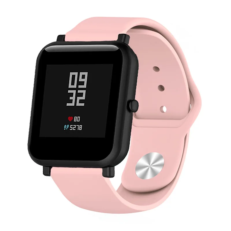 Силиконовый браслет для Xiaomi Huami Amazfit Bip BIT Lite ремешок часы для galaxy Watch 42 мм gear sport/GTS Ремешок Браслет