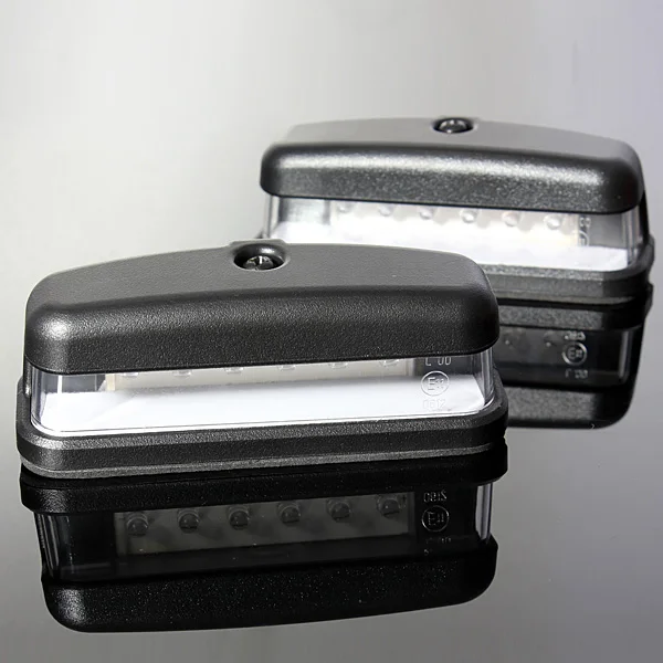 

2x LED License Rear Number Plate Light Truck Trailer Lamp 10-30V E11 Caravan VAN 6LED Emark Waterproof
