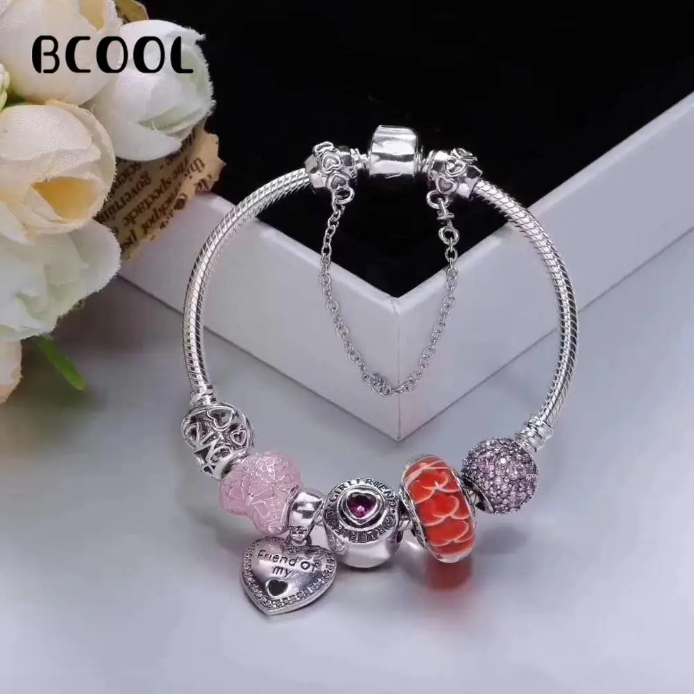 

DIY Jewelry Female Charm Fashion Silver 925 Original Bracelet, Suitable for Female Crystal Jewelry Love Bracelet Jewelry Gift