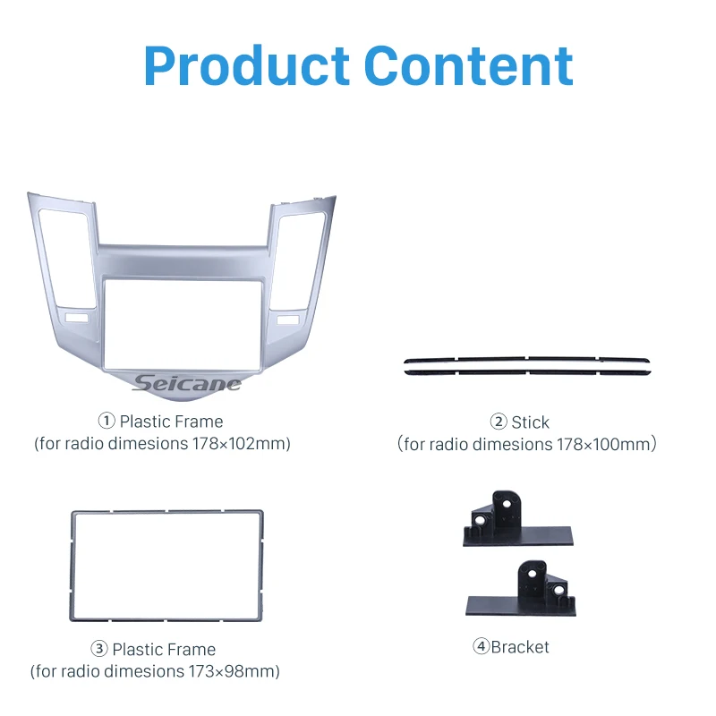 Seicane серебро 178*102 мм двойной Дин радио фасции рамка Установка отделка комплект панель для Chevrolet Cruze 2009 2010 2011