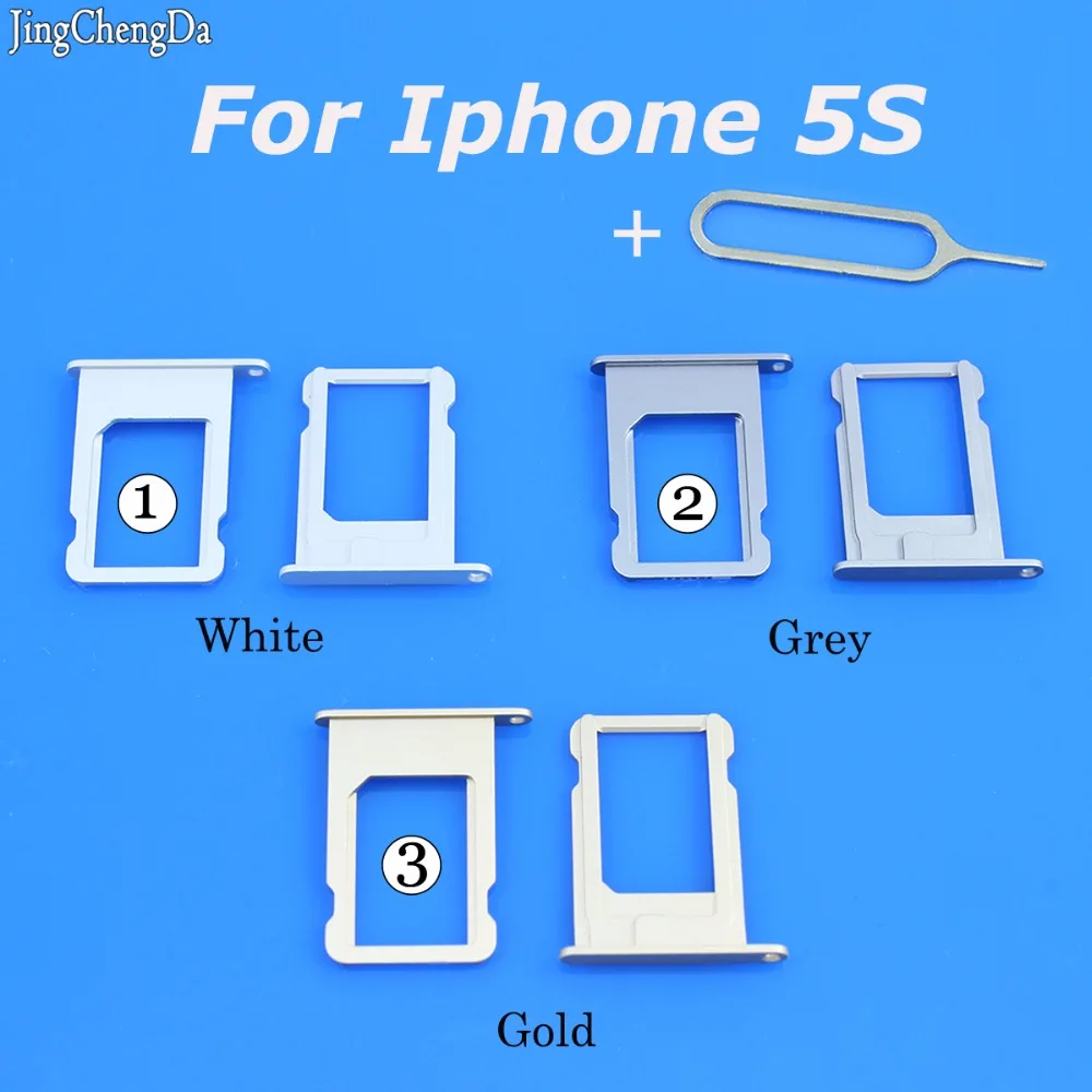 

JCD SIM Card Tray Holder Slot Replacement Adapter for Iphone 5s 5 S Repair Parts Gold Gray White