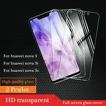 2 шт Полное закаленное стекло для huawei nova 4 3 3i 3E Полное покрытие экрана Защитная пленка для huawei nova 4 3 3i 3E стекло