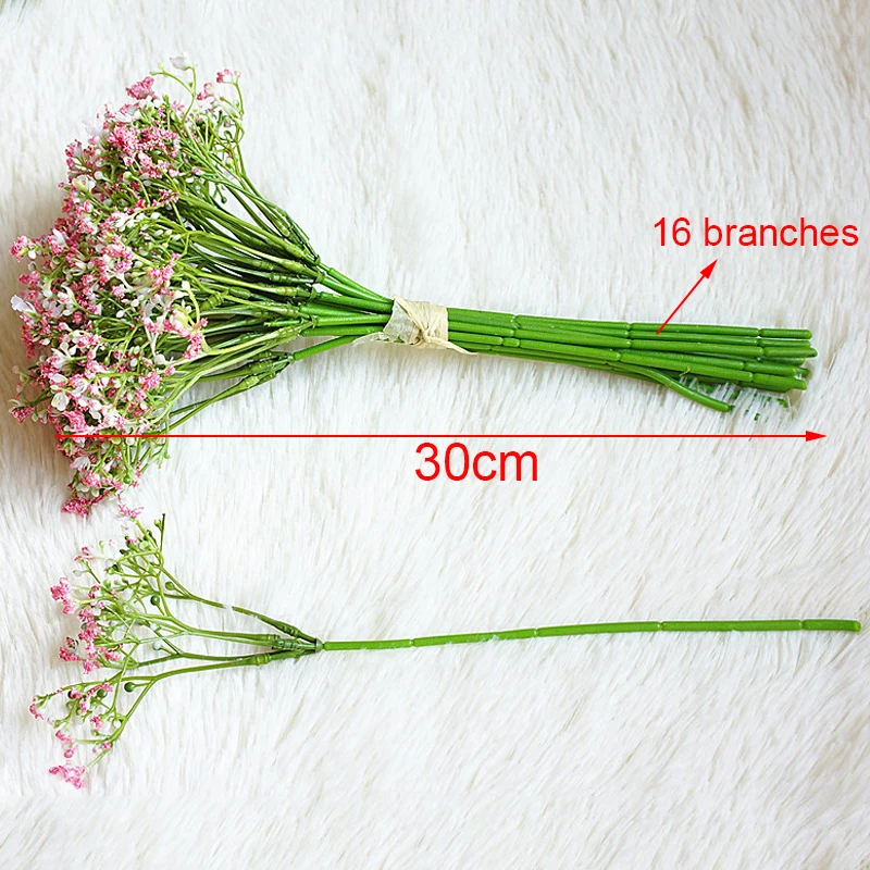 16 шт Искусственные цветы детский дыхательный поддельный цветок Гипсофила для свадьбы дома осенью украшения Пластиковые цветы букет