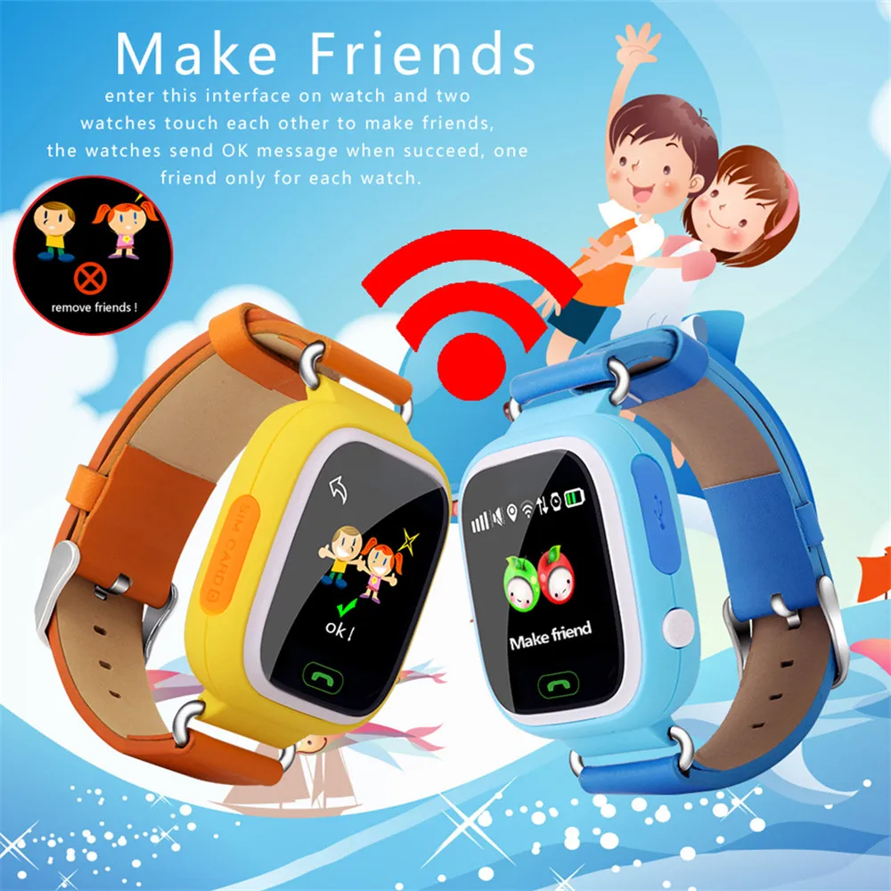 Gps q90 смарт детские часы SOS устройство поиска вызовов трекер часы телефон сенсорный экран умные часы для детей pk q50 q60 q80