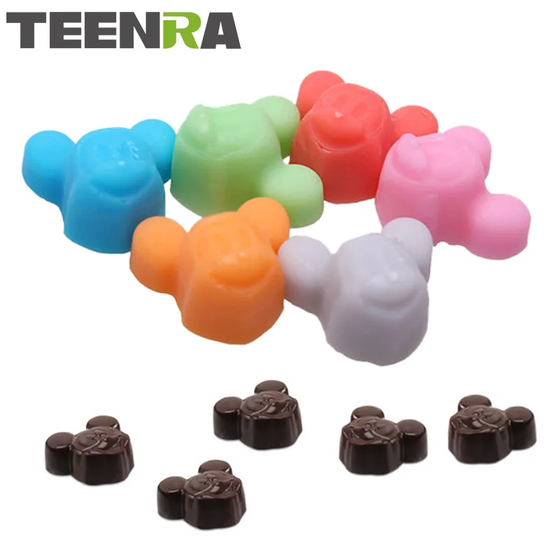 TEENRA, 1 шт., 16 отверстий, Микки Маус, форма для шоколада, силиконовая форма для торта, лоток для льда, мини-форма для выпечки, форма для выпечки, инструменты для торта