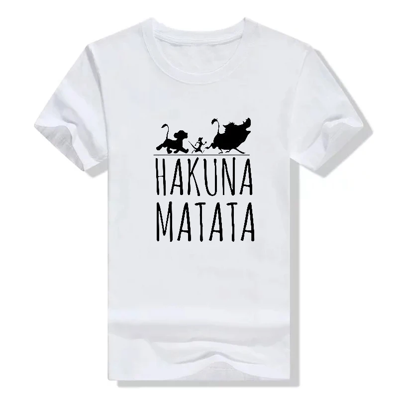 

Hakuna Matata letter print Tee shirt Homme Summer Women Short Sleeve t shirt Plus Size women casual 100% Cotton top