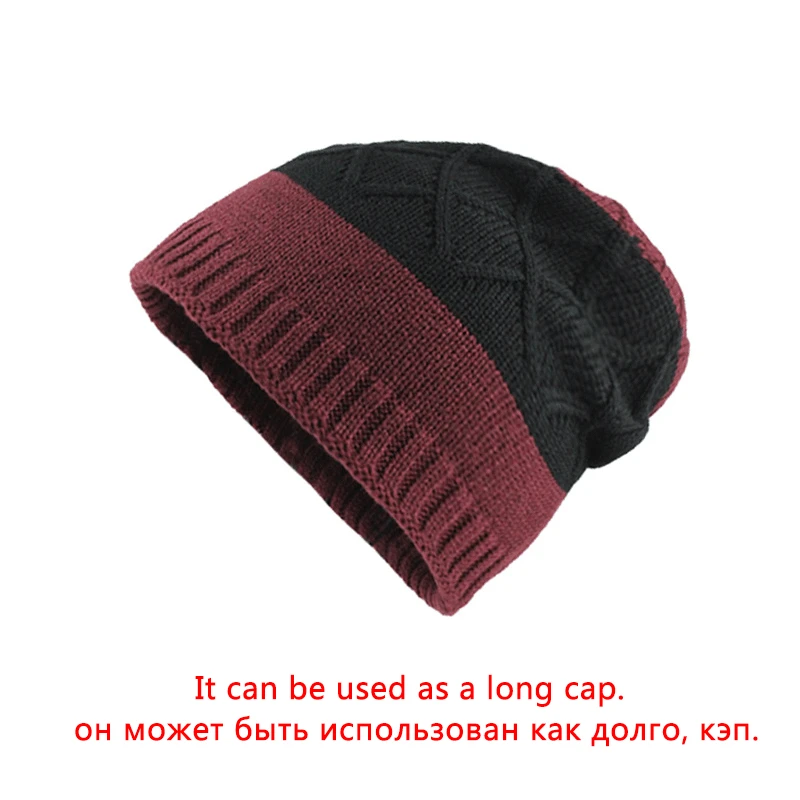 [FLB] Мужская зимняя шапка, модные вязаные черные шапки, осенняя шляпа, толстая теплая и облегающая Шапка-бини, вязаные шапки из хлопка F18037