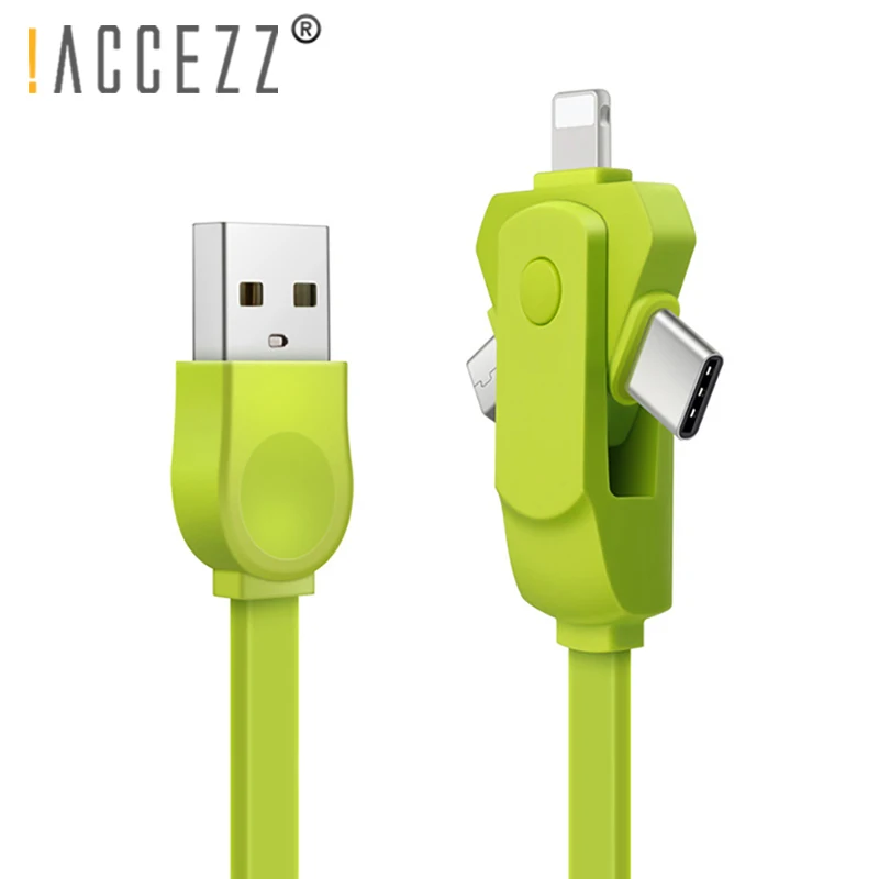 

!ACCEZZ 3 in 1 Charging Cable Lighting For iPhone X 7 8 Charger Cord Line Micro USB Type C For Samsung S7 Xiaomi 6 Charge Cables