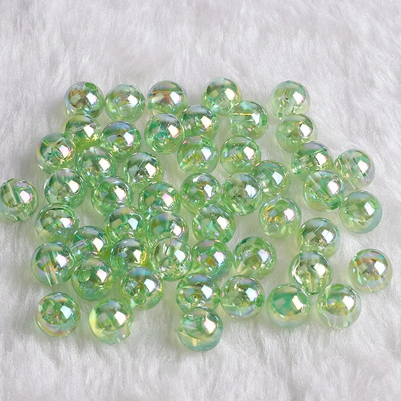 Light green 50/100 шт. 6 8 10 мм Подвески из акриловых бусин «сделай сам» для Цепочки и ожерелья, браслет, серьги фурнитура ювелирные аксессуары - Цвет: Light green