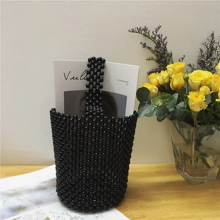 

Women Pearls Bucekt Bag Beaded Box Totes Ins Handbag Acrylic Evening Party Bag Summer Luxury Brand Wholesale Drop Shipping