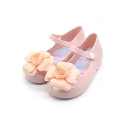 2018 Morning Glory детей ПВХ прозрачная обувь Цветочные Летние сандалии для девочек песчаный пляж Прекрасная принцесса с открытым носком Melissa