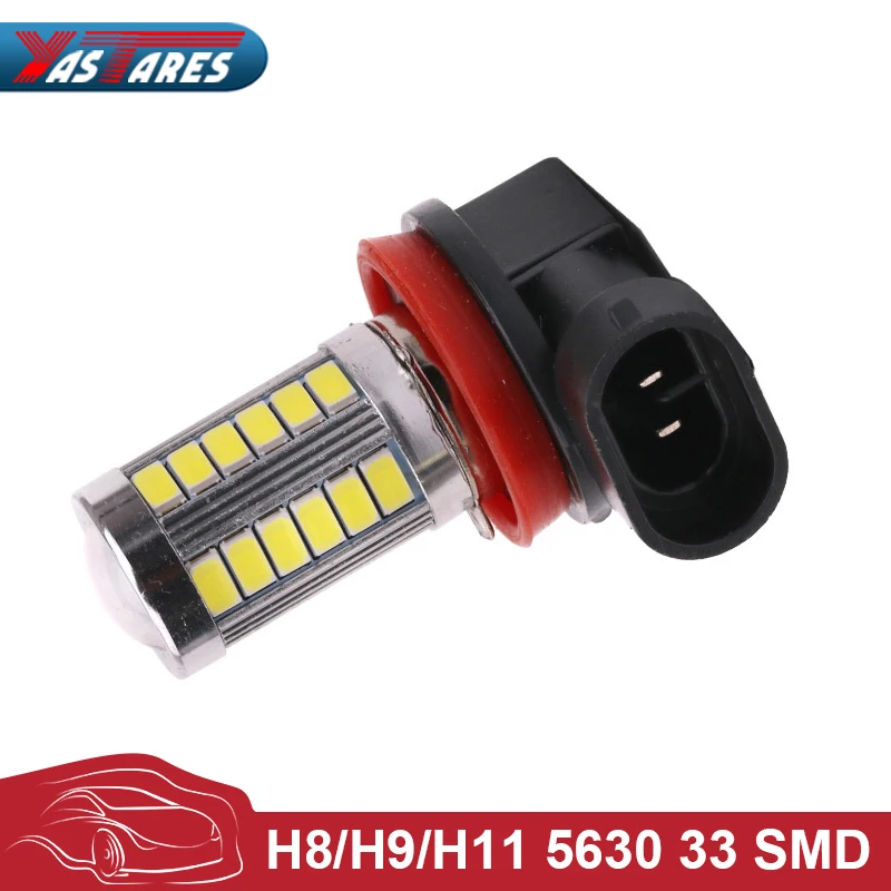 

1pcs H11 led High Power 5630 33LED Pure White Fog Head Tail Driving Car Light Bulb Lamp 12V H11 33 SMD fog lamp car light source