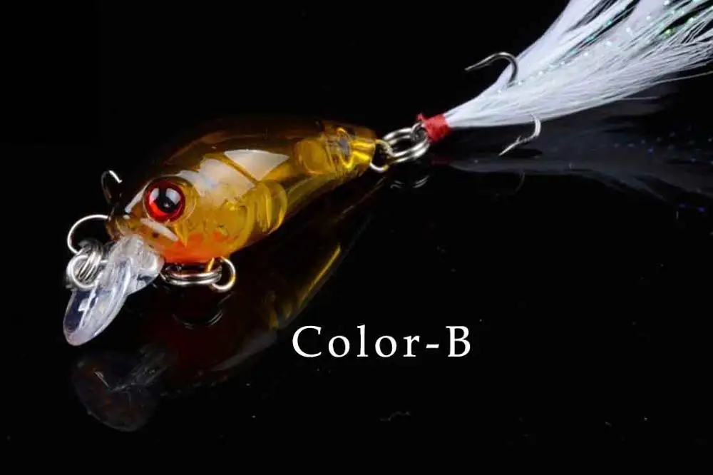 JOSBY Wobbler Fshing gear Carp Fishing spinners crankbait feeders lures pesca Floating Deep Diving 0.1m-0.3m 3g/6.2cm Hook 10 - Цвет: Color-B