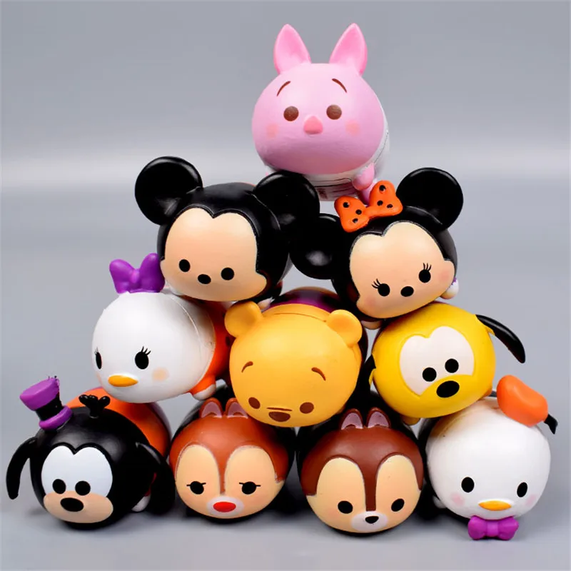 

10pcs/set Halloween Tsum Tsum Mini Mickey Dumbo PVC tsum Action&Toy Figures Stacked Layer Collection Toy Juguetes for kids gifts