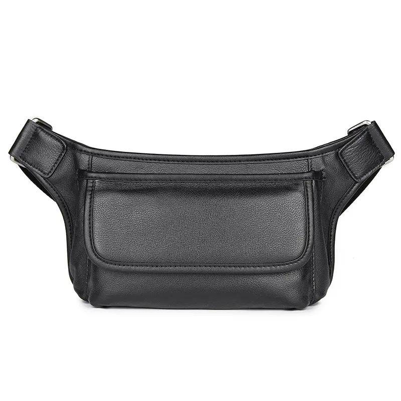 

Genuine Leather Men's Waist Bag Fanny Waist Pack Leg Hip Men Phone Purse Shoulder Bags Black Sling Chest Bag 3019A/3019Q