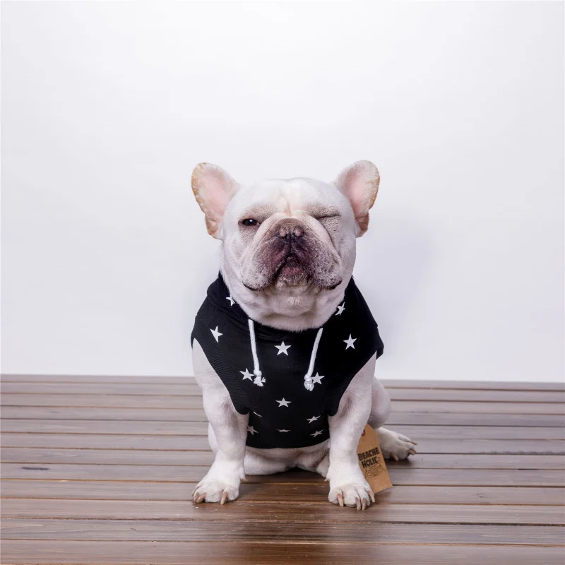 Pet Одежда Хлопок Собака толстовки печати пятизвездочный куртка для домашних животных одежда Теплый наряд для маленьких собак Одежда для домашних животных