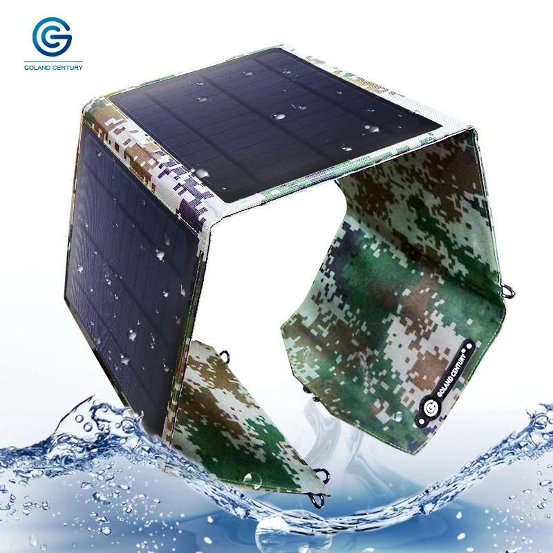 

Goland Century PVC Folding High Power Conversion Mono Solar Panel Charger Bag 20W With Dual USB Ports For Mobile Phone Charging