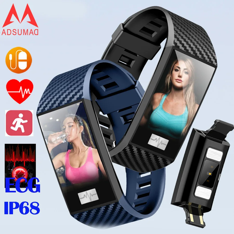 

DT58 Smart Bracelet ECG Heart Rate Blood Pressure Monitor Fitness Tracker Watch Sports Smart Wristband Multi-sports Mode Band