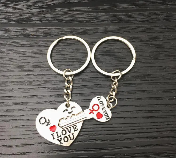 

I MISS YOU/I LOVE YOU couple Key chain creative car key ring Valentine's Day Gifts lovers keyring pendant 1pair