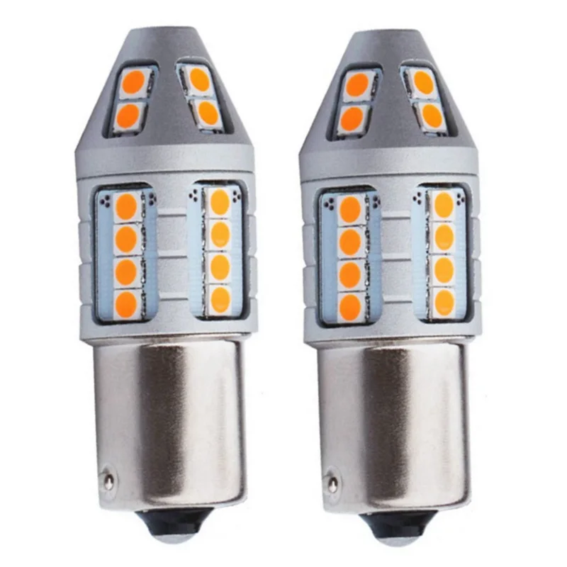 

2PCS 1156PY 7507 PY21W BAU15S Super Bright 2000LM 3030 LED Car Rear Direction Indicator Lamp Auto Front Turn Signals Light Amber
