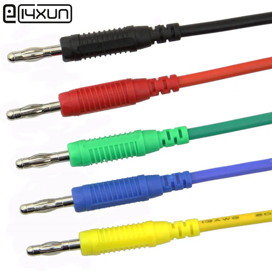 100pcs Five Color 4mm In Line Banana Plug with Sheath Soldering Type