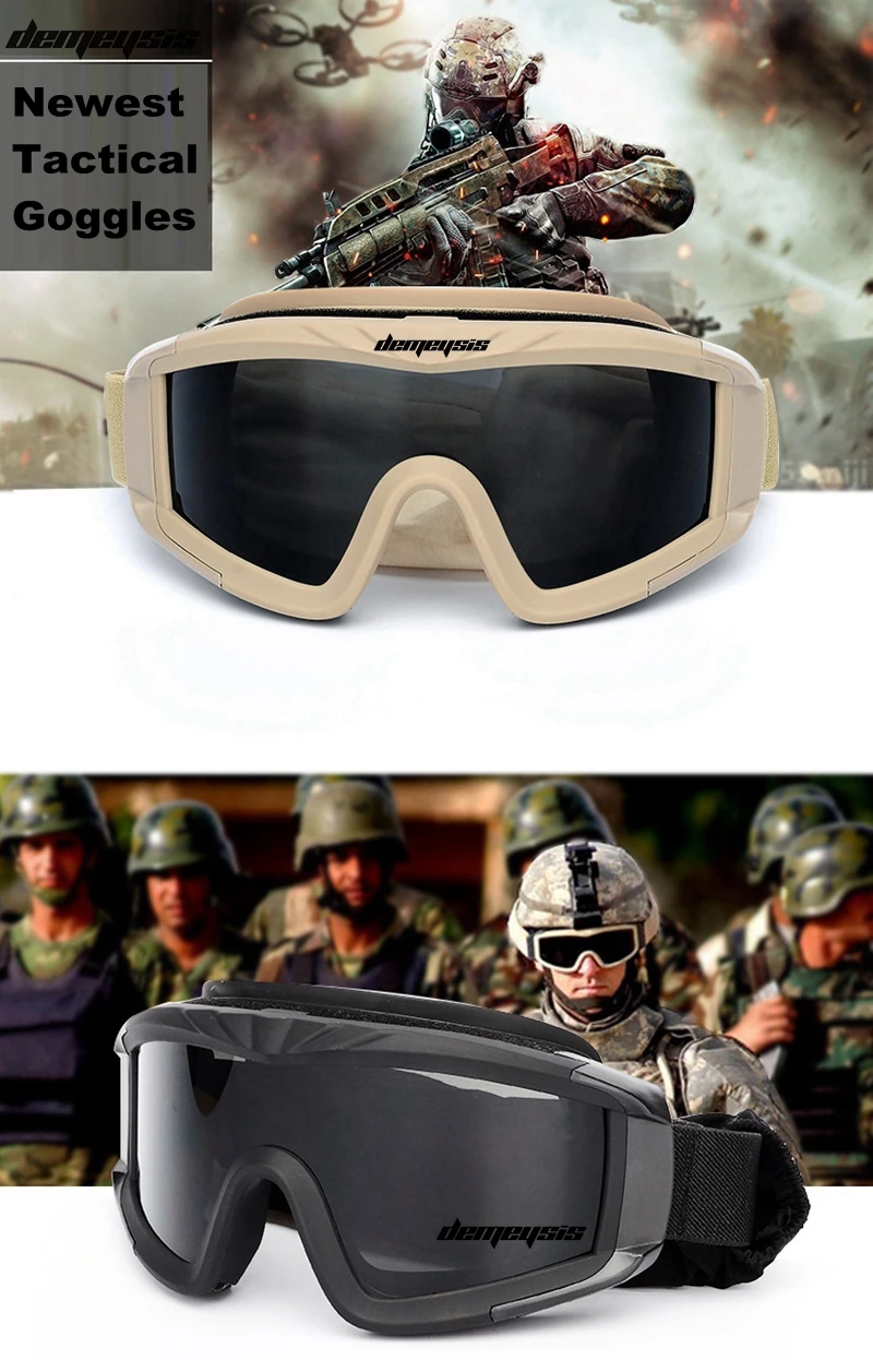 Ветрозащитные походные очки, военные тактические очки, армейские страйкбольные очки для охоты, пейнтбола, боевые очки Wargame, солнцезащитные очки