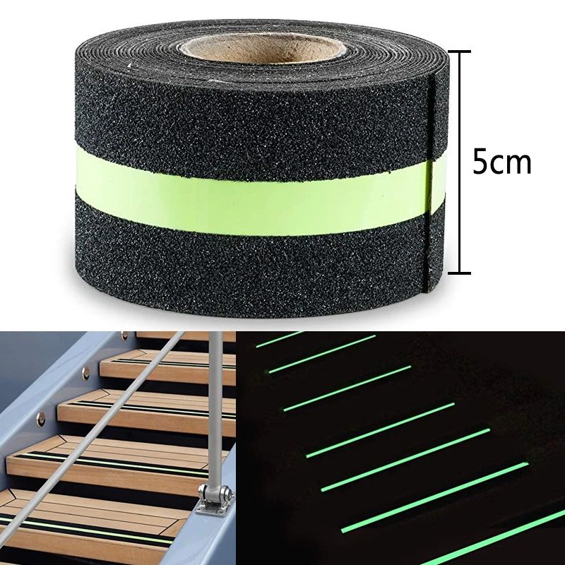50mm width glow in the dark tape Semi luminous anti slip frosted tape