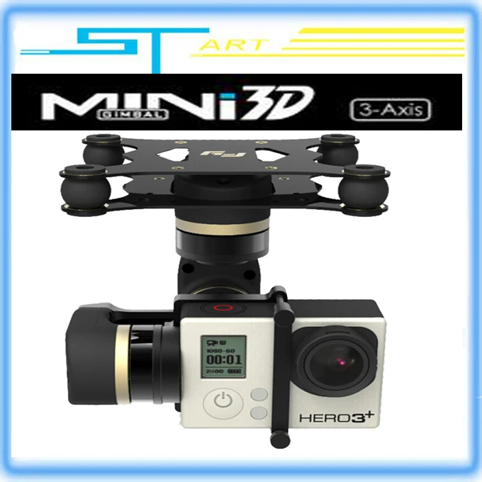 Mini 3D 3 Axis Gimbal Mount FPV Gopro Hero3 Metal Camera PTZ Brushless