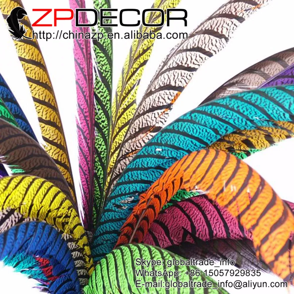 ZPDECOR 32-34 дюйма (80-90 см) 10 шт./лот разноцветные зебры леди Amherst перья из хвоста фазана