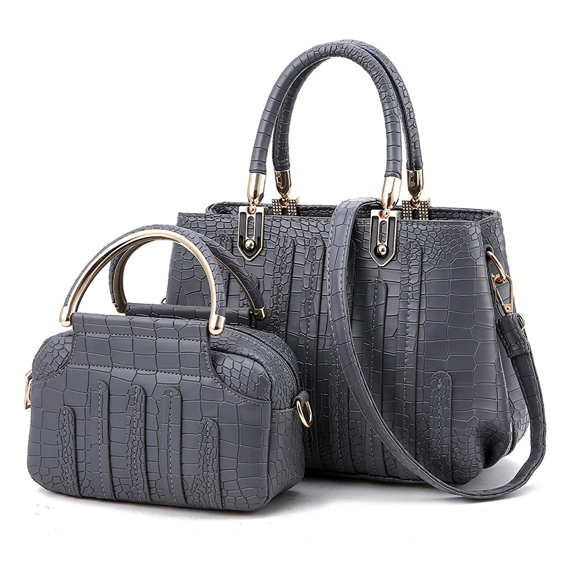 Wholesale Women&#39;s Cheap Leather Bag Vintage Crocodile Embossed Big Shoulder Bag Vintage Style ...