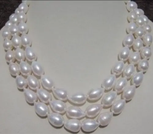 

Free shipping@@@@@ Free shipping 8-9MM WHITE AAA+ SOUTH SEA BAROQUE PEARL NECKLACE 60"AAA a