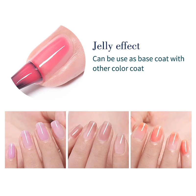 BORN PRETTY Jelly Базовое покрытие 6 мл замачиваемый УФ светодиодный Гель-лак для ногтей полупрозрачный натуральный цвет чистый дизайн ногтей гель лак