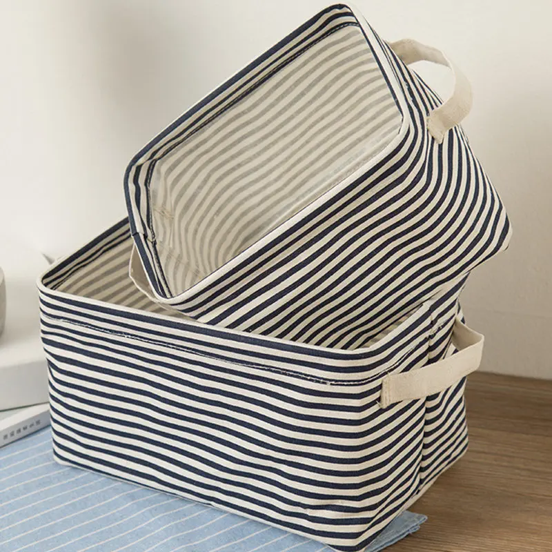 

Cotton Linen Desktop Storage Basket Sundries Storage Box Makeup Cosmetic Underwear Organizer Stationery Container Case Holder