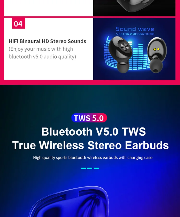 TWS Bluetooth 5,0, наушники, беспроводные наушники, Hi-Fi, спортивные наушники, свободные руки, игровая гарнитура, настоящая Беспроводная стерео гарнитура с микрофоном для телефона