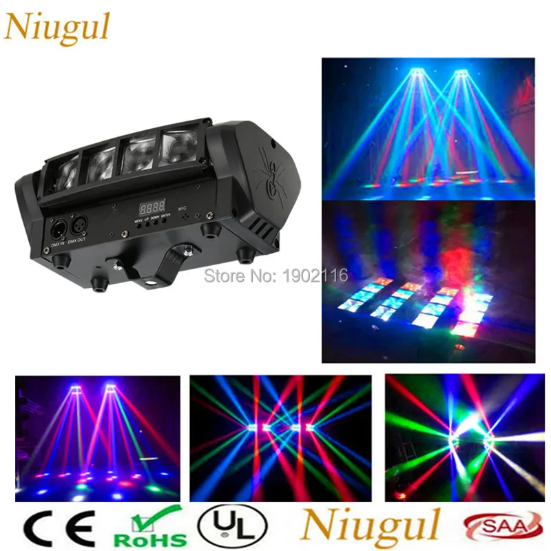 Niugul High Quality 8X10W Mini LED Spider Light DMX512 LED Moving Head Light RGBW LED Beam Club Dj Disco Stage Lighting KTV Lamp цена Niugul High Quality 8X10W Mini LED Spider Light DMX512 LED Moving Head Light RGBW LED Beam Club Dj Disco Stage Lighting KTV Lamp цены онлайн