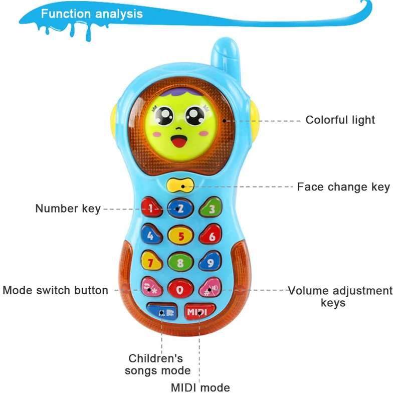 Многофункциональный Смарт Музыка Освещения детей дошкольного образования игрушки изменить лицо музыка игрушка телефон Подарки для детей