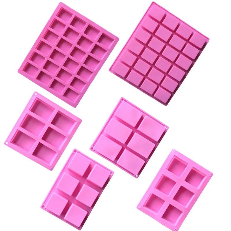 

6/24 Cavity Silicone Chocolate Cake Mold Square Shape Soap Mold Plaster Aromatherapy Decoration Molds Handmade Craft Baking Tool