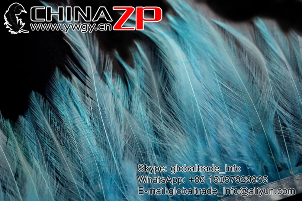 CHINAZP Фабрика и розничная экспорт хорошего качества окрашенный свет синий куриный воротник с гребнем длинные перья отделка бахрома