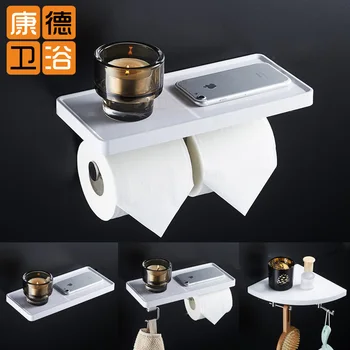 

AUSWIND Multi-function Silver 304 Stainless Steel Bathroom Shelves Double Roll Toilet Paper Holders Bathroom Accessories Sj08