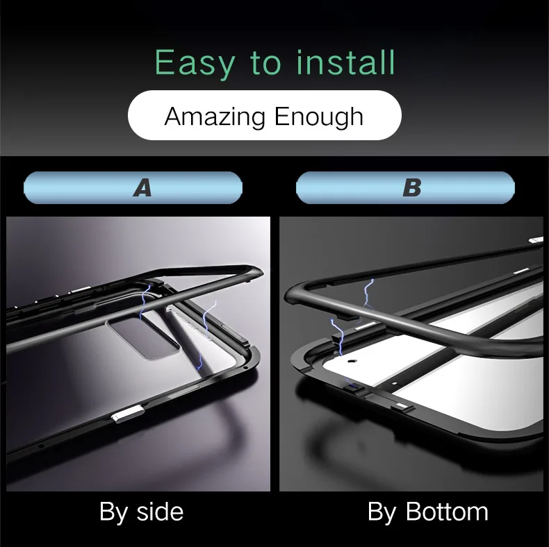 Comprar LUPHIE para Samsung Galaxy S9 S8 Plus S7 Edge Note 8 Note 9 funda Original a estrenar Marco de Metal de aluminio magnético de vidrio templado