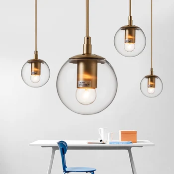 

Modern Glass Pendant Lights Led Transparent Living Room Bedroom Study Decoration Lighting Restaurant Hanging Lamp Fixtures Avize