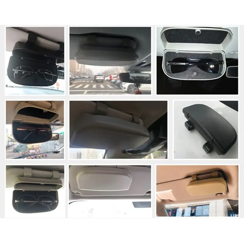 

Creative Car Supplies Glasses Case Bracket Driver Sunglasses Storage Box Sun Visor Multi-Purpose Car Glasses Clip