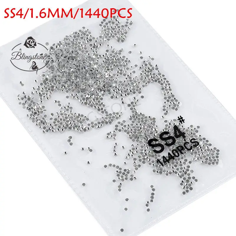 glue white ss4 1440 SS3-SS8 1440 шт Супер Блестящий Flatback многоцветный не горячей фиксации стразы для дизайна ногтей украшения обуви и украшение в виде танцующих фигурок - Цвет: glue white ss4 1440