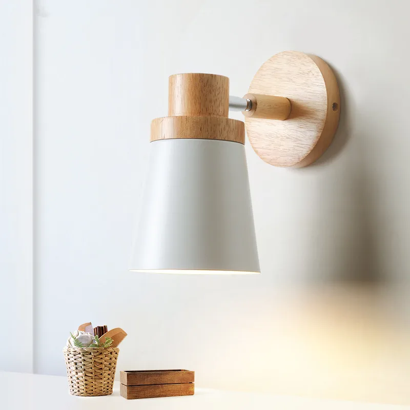 

Modern contracted wall lamp LED wood aluminum vintage LOFT sitting room corridor LED Indoor lighting light fixture AC110-265V