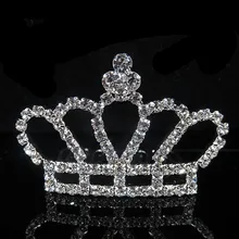 TREAZY Wholesale Crystal Small Heart Tiaras Wedding Crowns Hair Combs Bride Bridemaid Children Girls Hair Jewelry Accessories