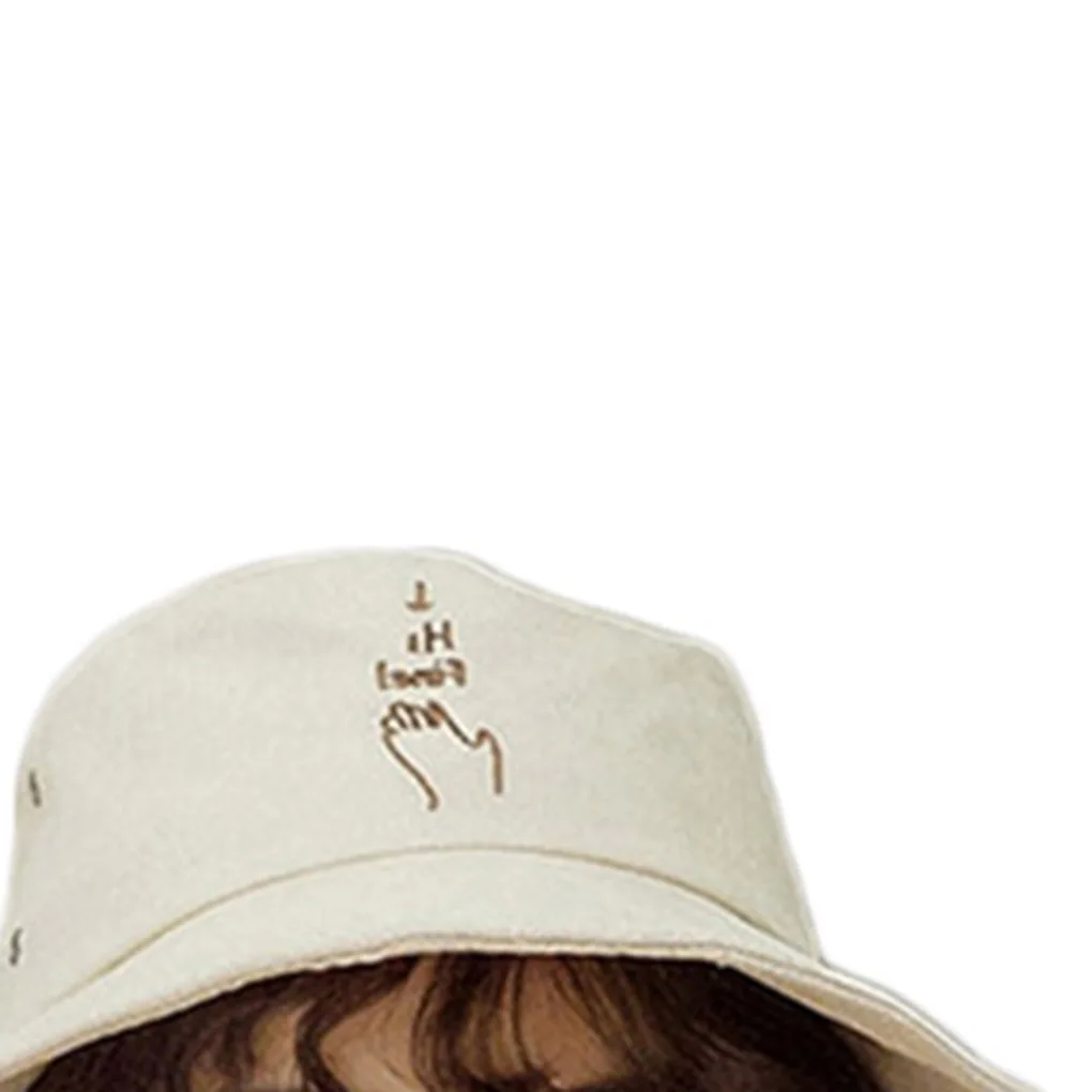 Harajuku Style Hat Fisherman Cap Japan Korea Sunshade Solid Color Letters Basin Summer Accessories