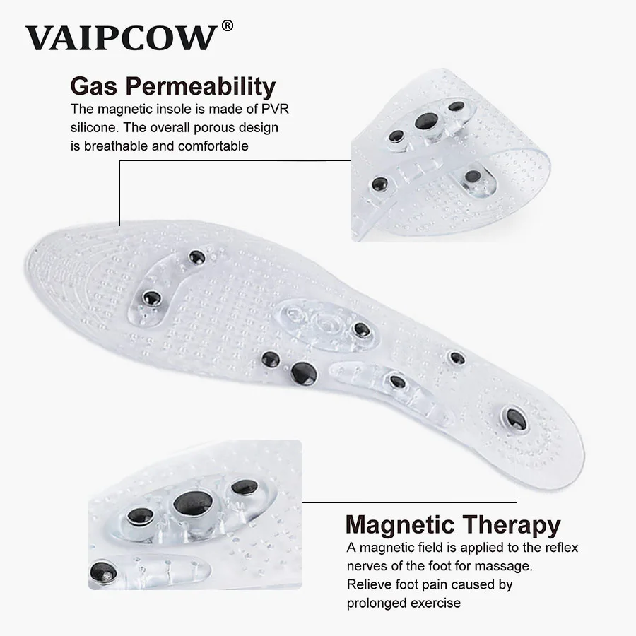 Акупрессура Магнитная терапия ног рефлексотерапия боли стельки обуви ортопедические 1 пара моющиеся Симпатичные Силиконовые стельки обуви