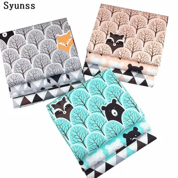 

Syunss Diy Patchwork Quilting Baby Toy Cribs Cushions Blanket Sewing Tissus Cartoon Triangular Printed 100% Twill Cotton Fabric