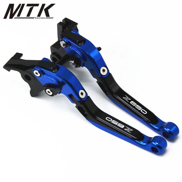 MTKRACING мотоцикл Регулируемая Складная Выдвижная тормозной рычаг сцепления для Kawasaki Z650 Z 650 - Цвет: Синий