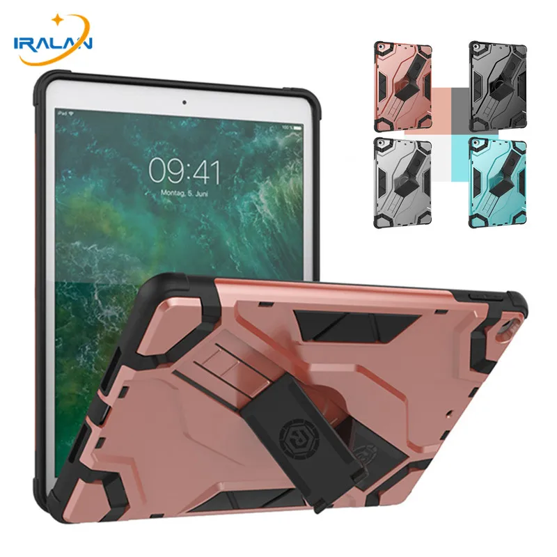 

Soft TPU Hybrid Armor Case For Apple iPad 9.7 2017 Hard PC Kickstand Shockproof Cover For New iPad 2018 a1893+ with pencil +film